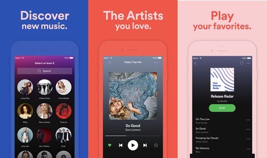 Spotify, Applications de téléchargement de musique pour iPhone.