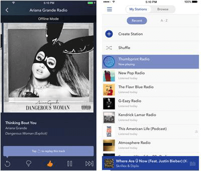 Pandora Radio, Beste Offline-Musik-Apps für das iPhone.