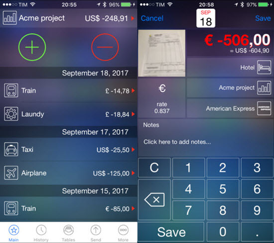 Live Expenses, Applications de gérer son budget pour iPhone / iPad.