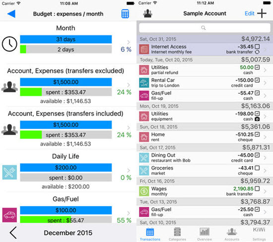 Visual Budget, Applications de gérer son budget pour iPhone / iPad.