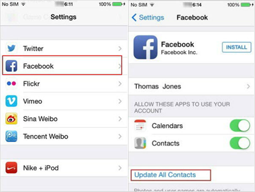 Importar contactos de Facebook a Android y iPhone manualmente