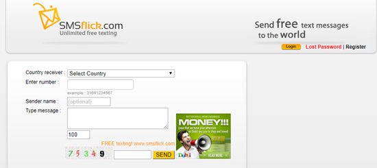 SMSflick, Top 7 sitios para enviar mensajes de texto anónimos.