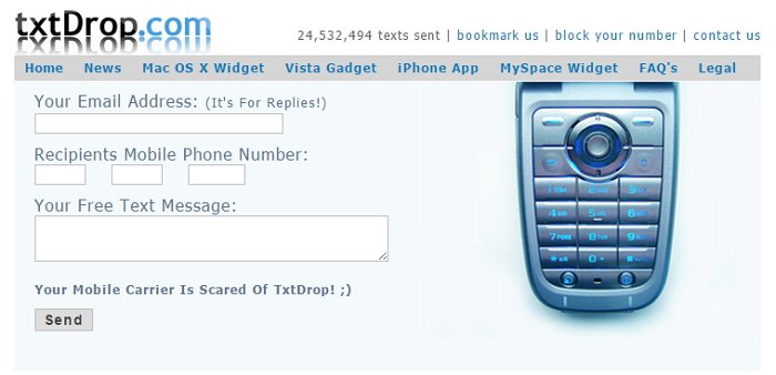 TxtDrop, Top 7 Seiten, um anonyme Textnachrichten zu versenden.