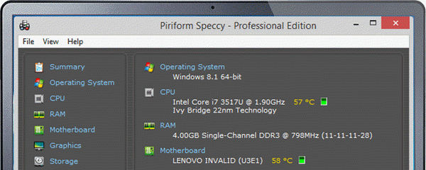 Speccy is one of the top best Free Benchmark Software for Windows.