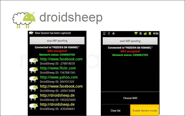 Using Droidsheep to hack Android phone without Root.