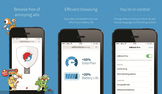 Adblock Browser pour Android, Les 10 applications de blocage des publicités pour Android.