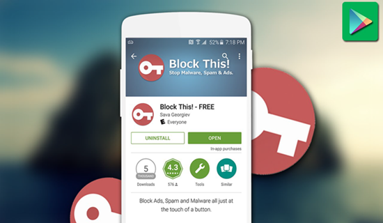 Block This, Les 10 applications de blocage des publicités pour Android.