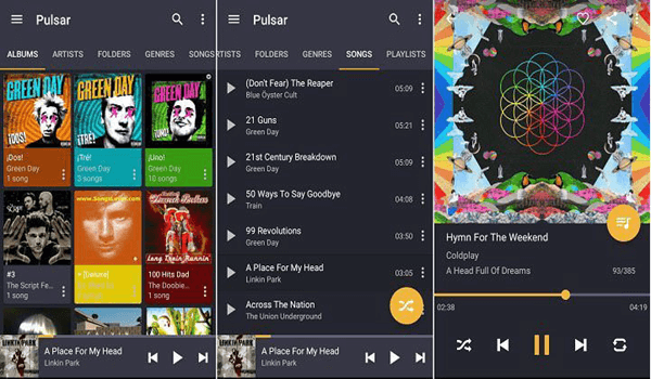 Pulsar, Die besten Audioplayer für Android.