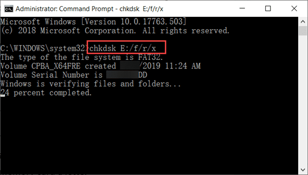 Recover Corrupted SD Card with Chkdsk Command