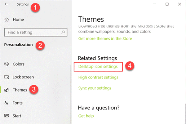 Fix Desktop Icons Missing in Windows 10 Settings