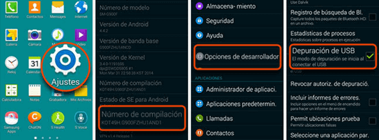 Pasos para habilitar la depuración USB en Android 4.4 y superior