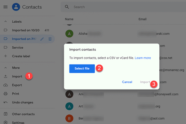 Convert CSV to vCards Online with Google Contacts