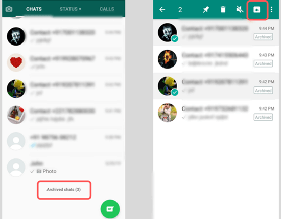 Restaure los mensajes de WhatsApp archivados