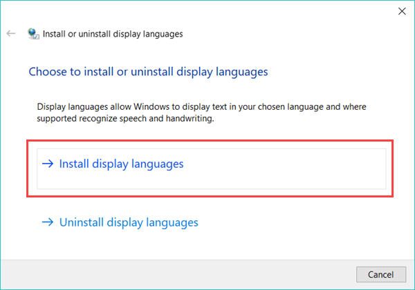 Téléchargez et installez manuellement le module linguistique Windows 10