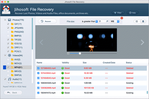 Steps to recover Mac files with the data recovery software