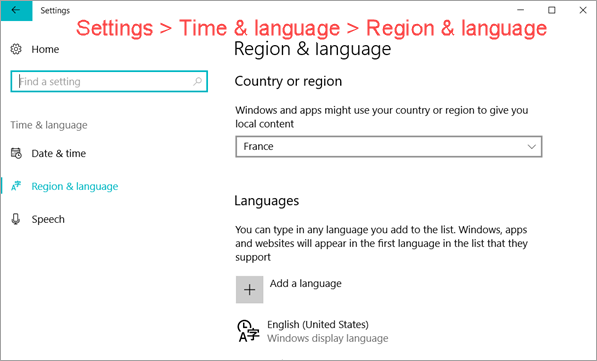 Installer le module linguistique Windows 10 à l'aide de Windows Update