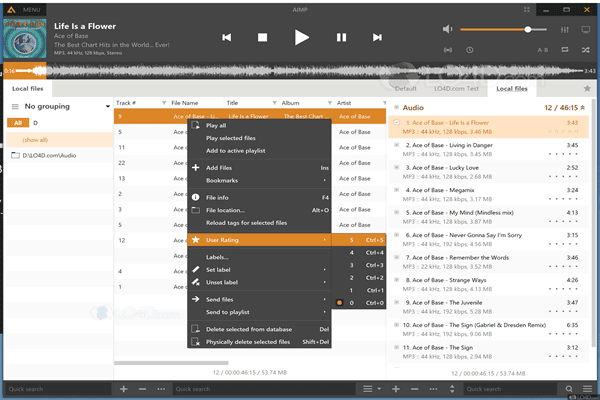 AIMP is a free music player available for download on Windows and Android platforms.