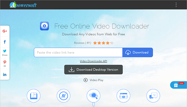 ApowerSoft Online Video Downloader bietet sowohl einen webbasierten Download-Service