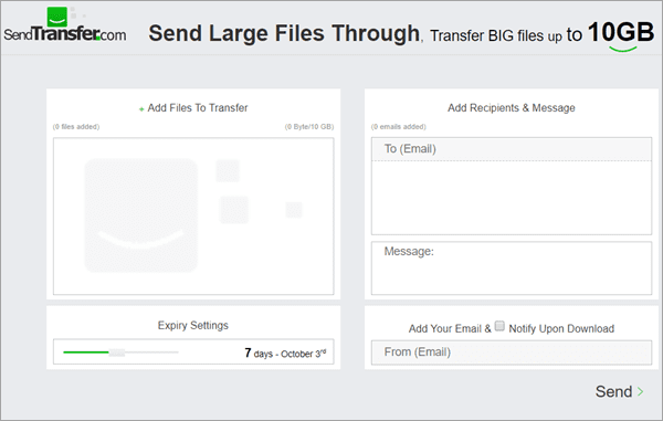 SendTransfer is featured on bottom of the file transfer website PlusTransfer and they are similar in nature