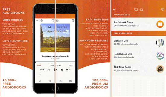 Free Audiobooks HQ es otro servicio de aplicación gratuito para iPhone y iPad.