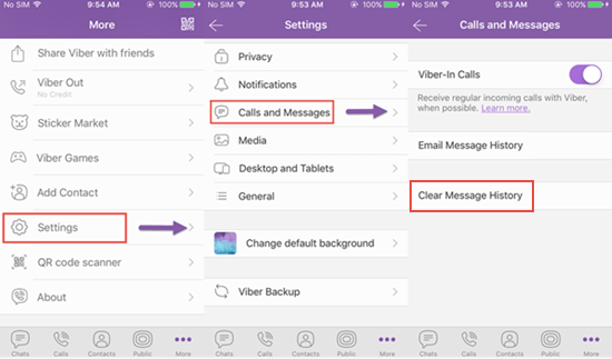¿Cómo eliminar chats completos en Viber iPhone?