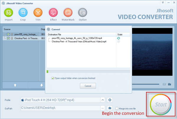 Pasos para convertir de MOV a MP4 usando Jihosoft Video Converter