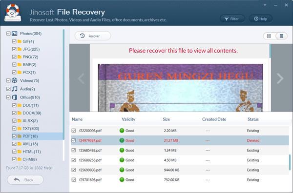 Preview and Recover data from formatted SD card.