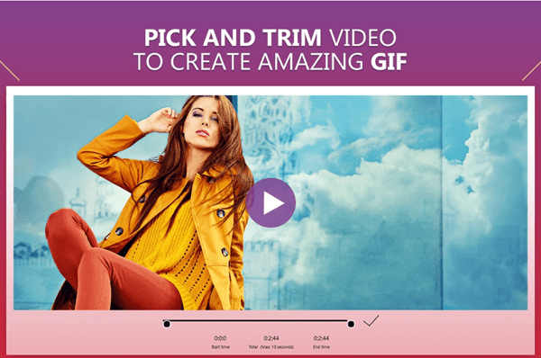 Video to GIF Maker by Swisspix is featured with several functions, including Camera to Gif, Video to Gif and Image to Gif.