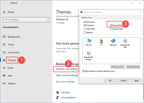 Fix “Can’t Find Recycle Bin” in Desktop Icon Settings