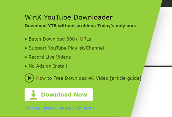 With Winx YouTube Downloader, you can download MP4 videos and playlists from YouTube.